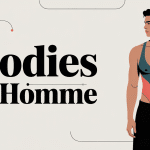 Illustration moderne bodies pour homme sur fond minimaliste