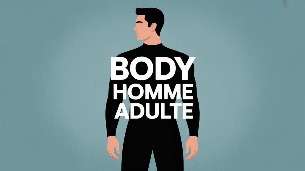 Illustration body homme adulte noir minimaliste