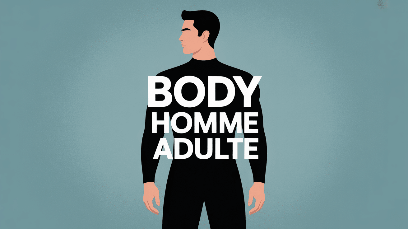 Illustration body homme adulte noir minimaliste