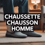 chaussette chausson pour homme pieds sur tapis dans salon
