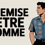 Homme en chemise retro homme motifs vintage