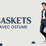 quelle basket avec un costume homme bleu baskets blanches