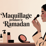 Illustration ramadan maquillage femme appliquer make up naturel