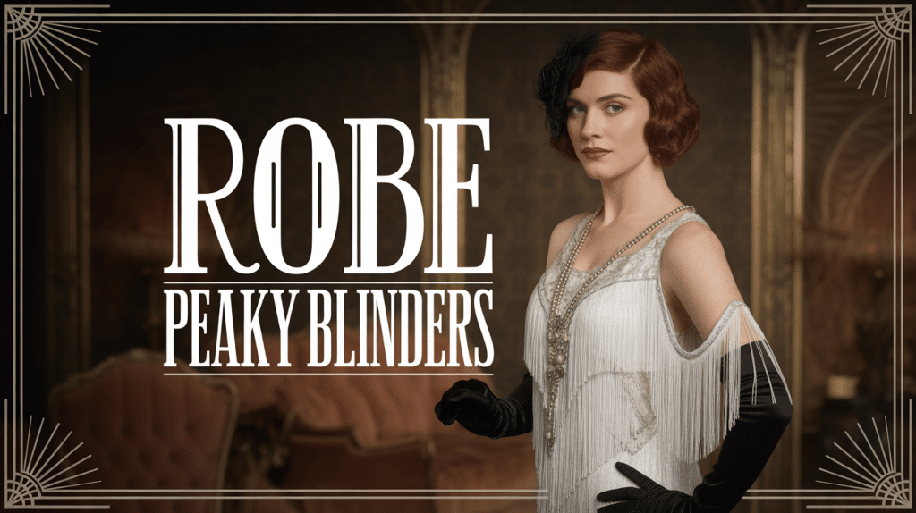 Femme élégante robe peaky blinders charleston années 20