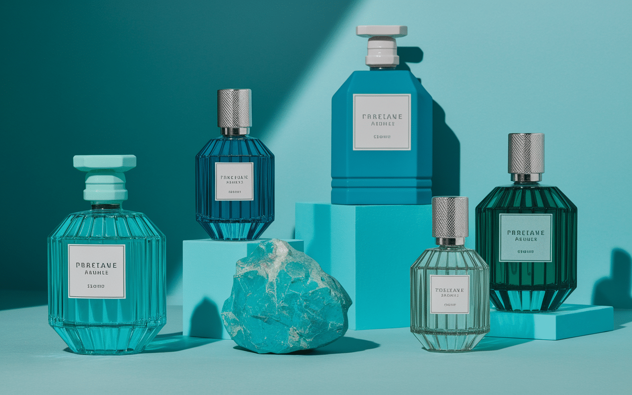 turquoise stone parfum flacons collection design