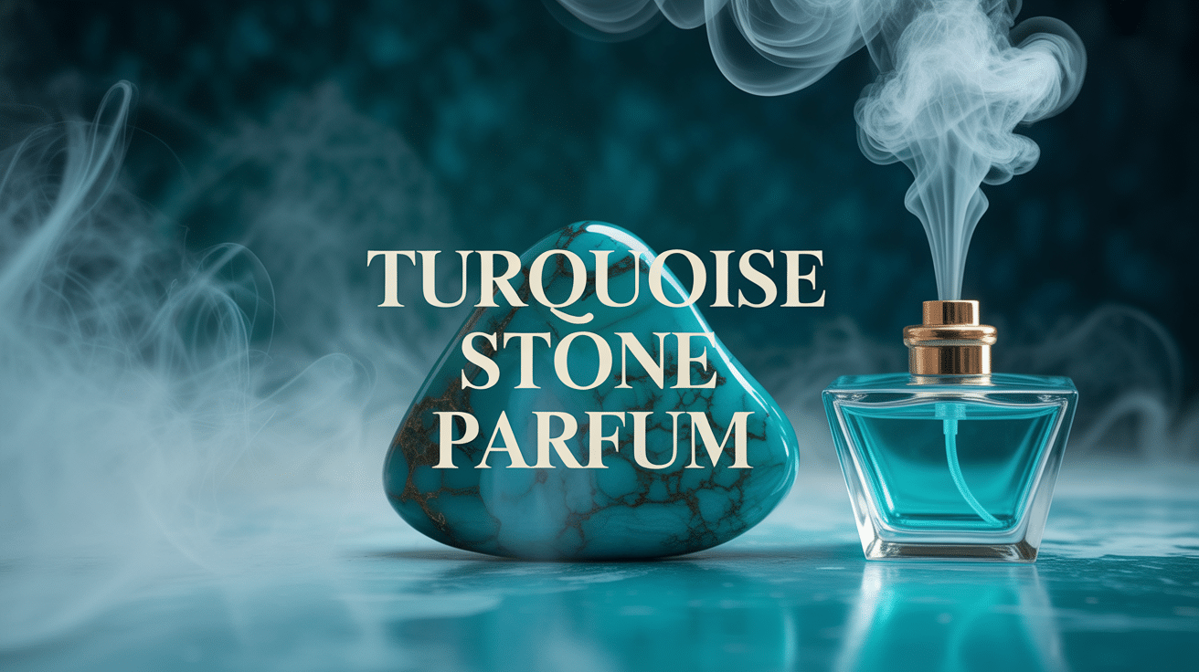 turquoise stone parfum pierre et flacon élégant