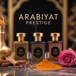 arabiyat prestige parfums orientaux dorés sur marbre noir