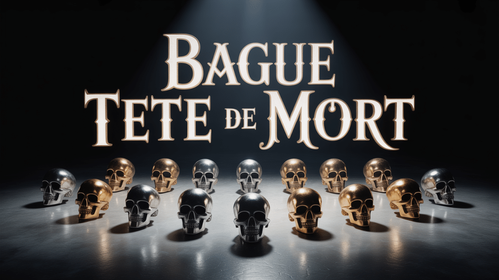 Bague tete de mort collection fond sombre