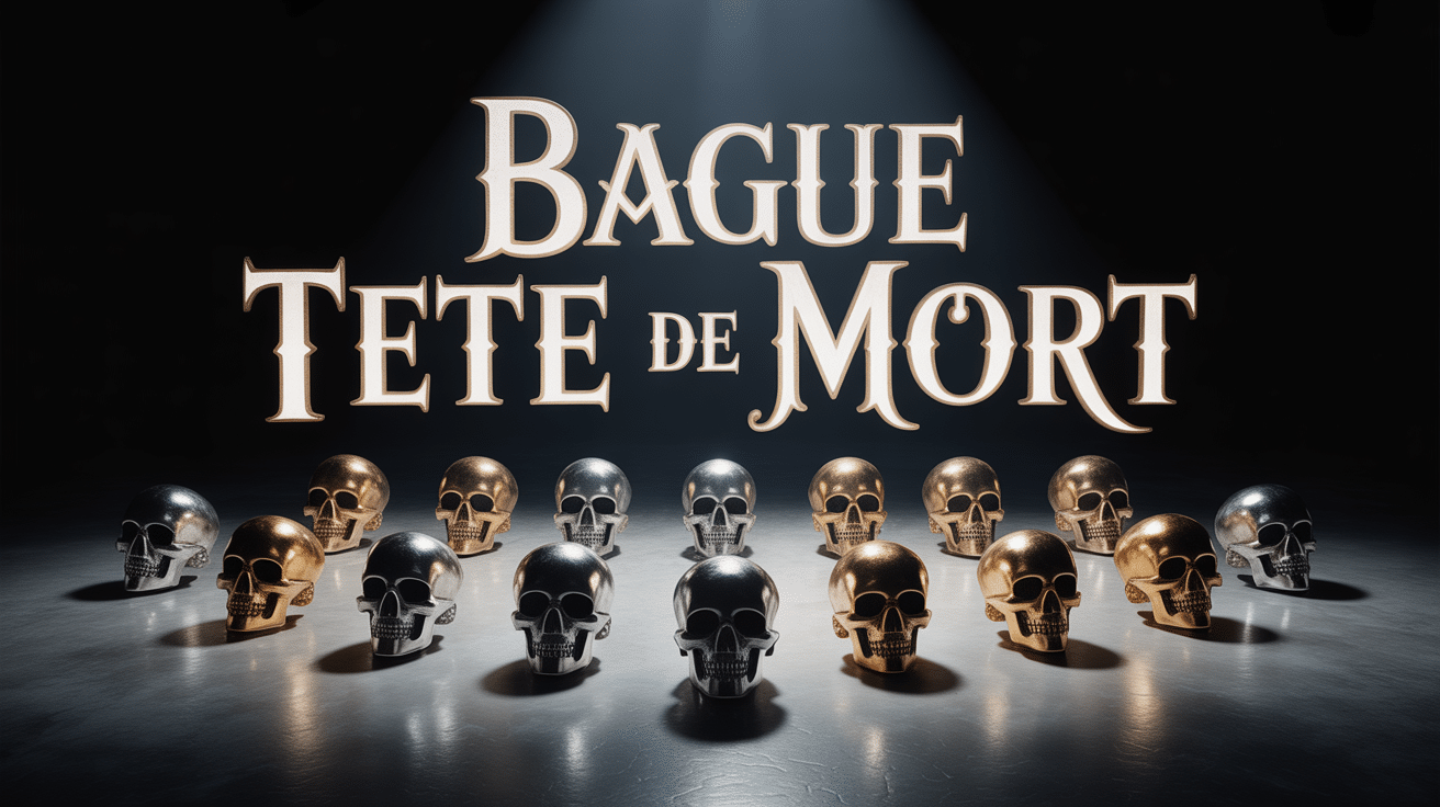 Bague tete de mort collection fond sombre