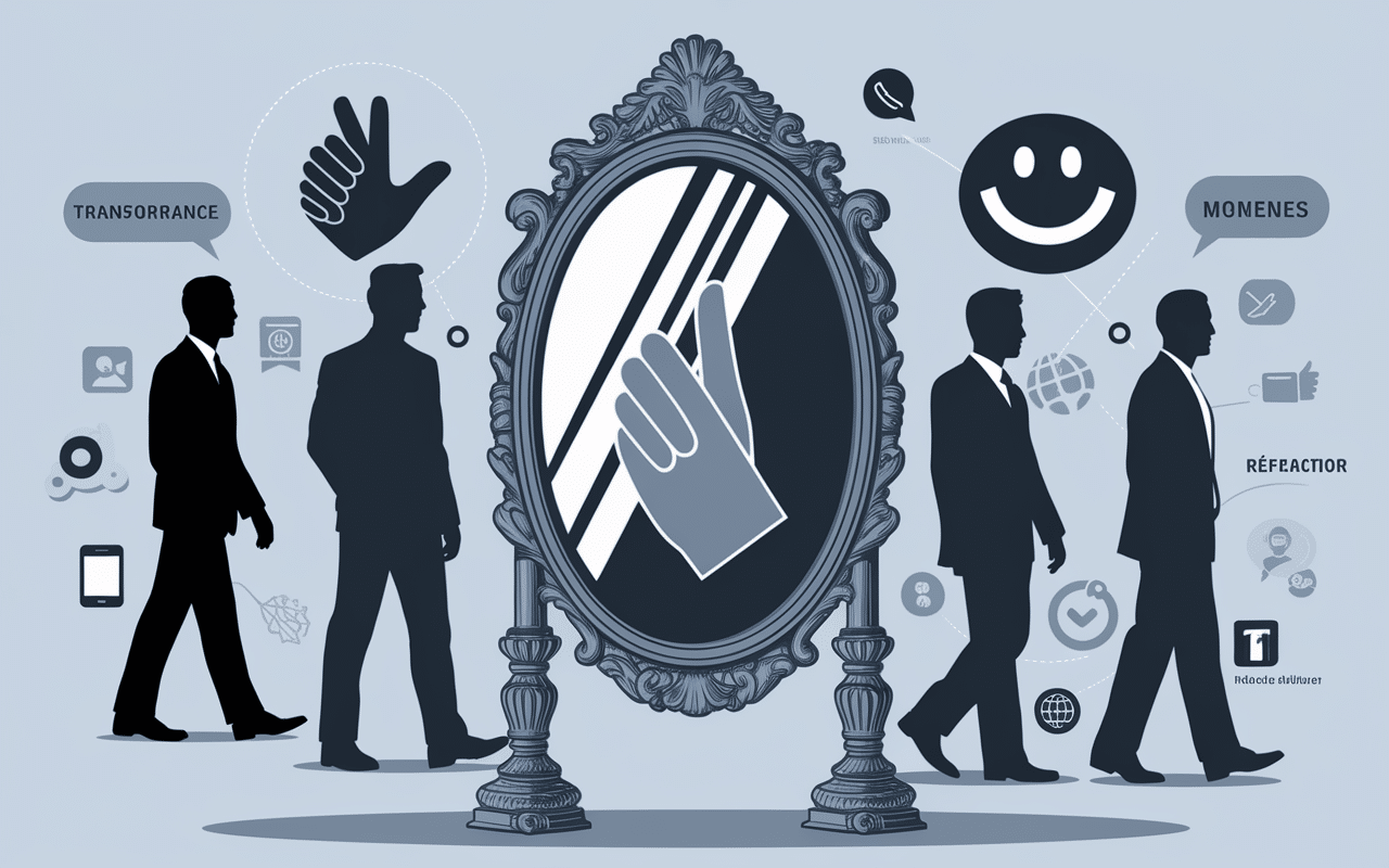 Collage bg homme évolution confiance réseaux sociaux