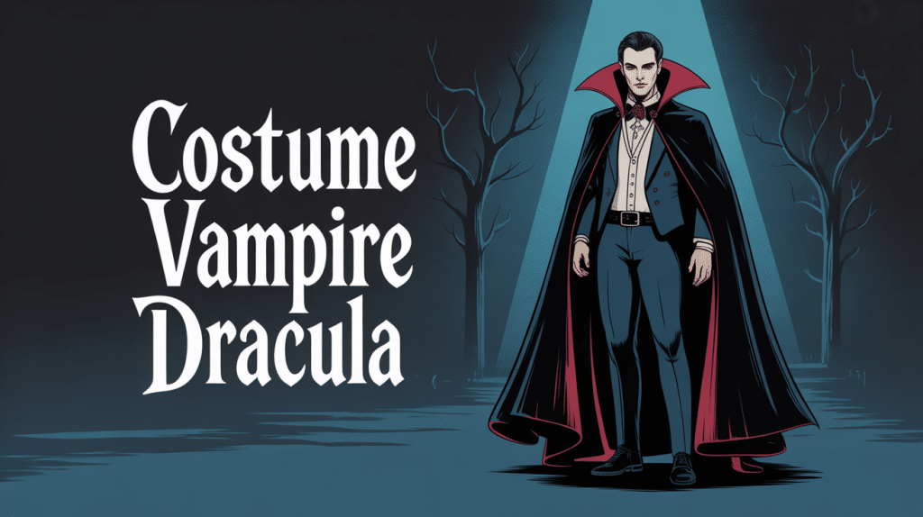 costume vampire dracula élégant cape noire accessoires