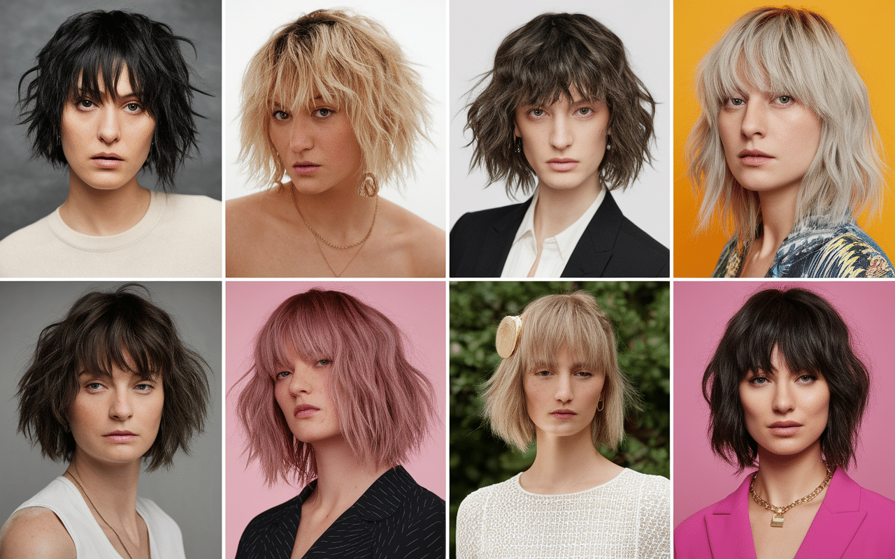 Collage coupes courtes femme forte cheveux volumineux tendance