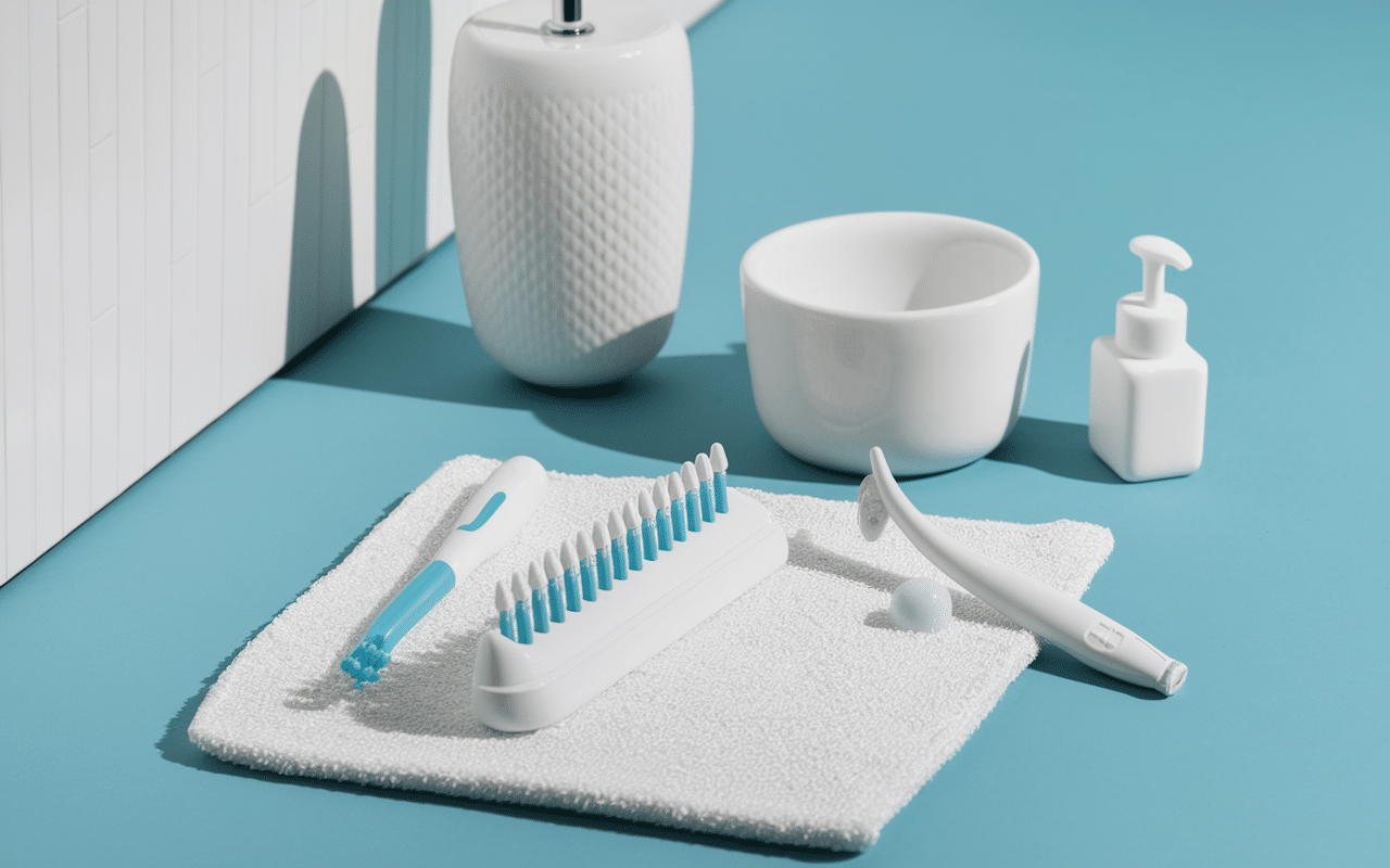 dentition parfaite homme routine salle de bain