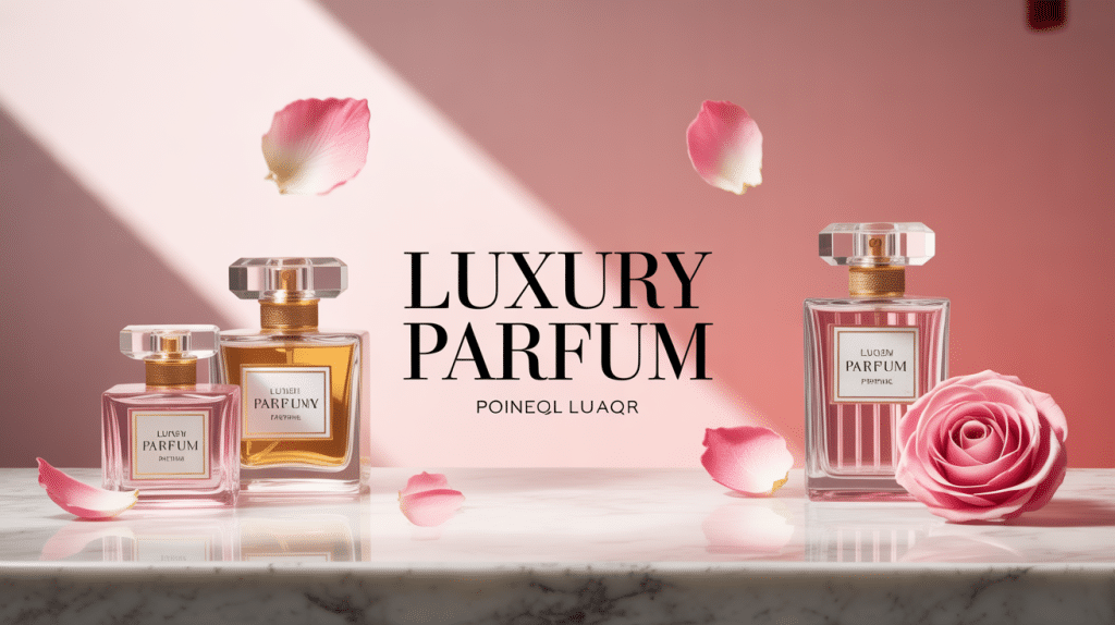 Luxury parfum flacons luxueux en cristal sur marbre blanc