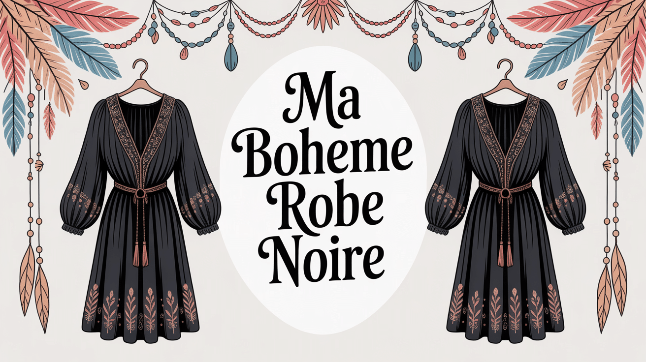 ma boheme robe noire fluide details bohemes