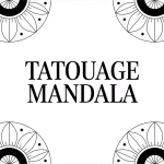 Illustration mandala tatouage noir et blanc