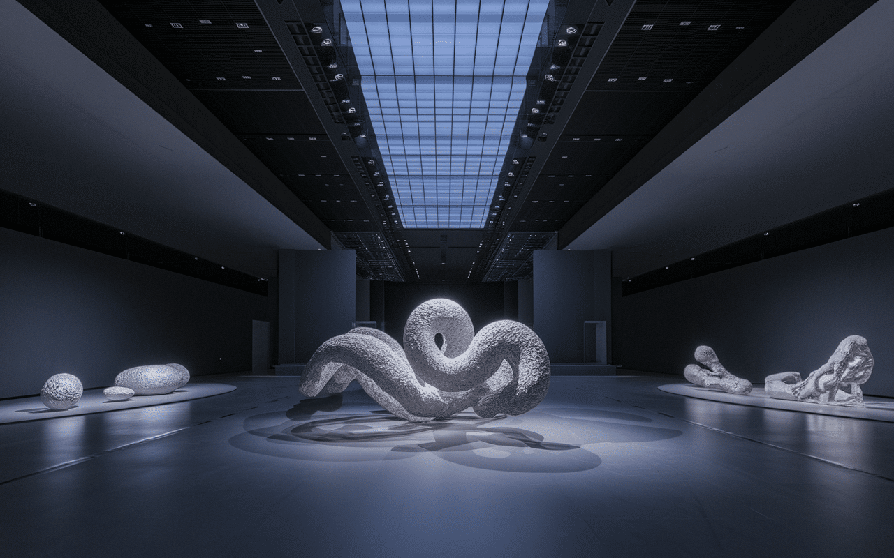 noire absolue installation artistique galerie contemporaine