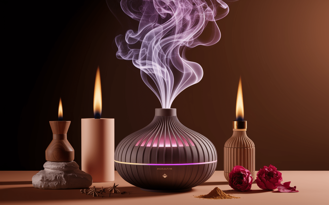 Volutes parfum oudh perfume avec encens et épices