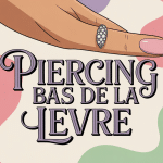 Image piercing bas levre bijou brillant sur fond moderne