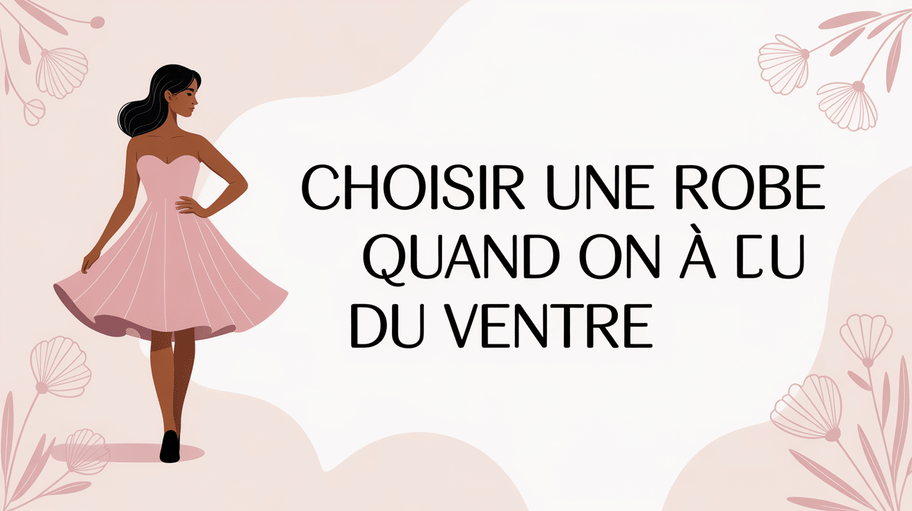 Illustration robe fluide femme quelle robe quand on a du ventre