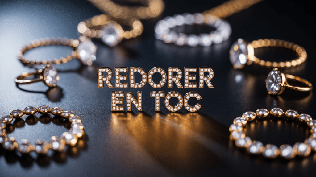 Redorer un bijou en toc gros plan doré éclat sur fond sombre