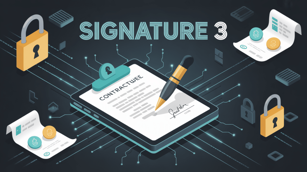 Signature 3 électronique sur tablette avec sécurité