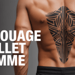 tatouage mollets homme design tribal geometrique