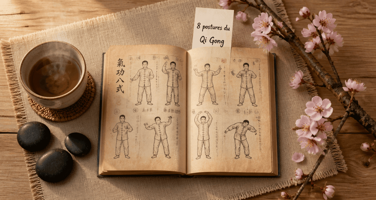 Les 8 postures du Qi Gong sur table zen