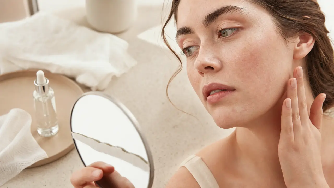 Boutons de stress sur le visage : sérum et soin apaisant